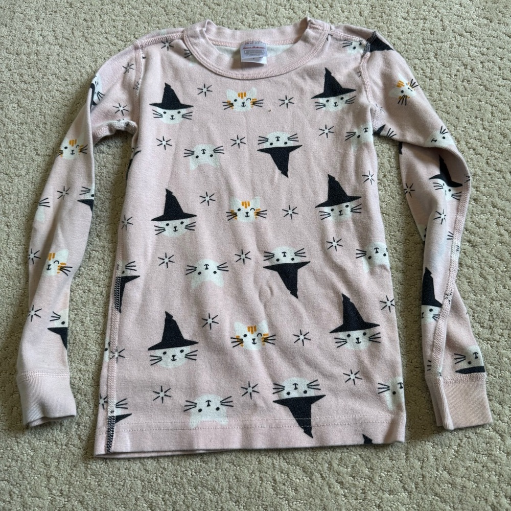 Hanna Andersson Light Pink Cat Witches Hat Pajama Top